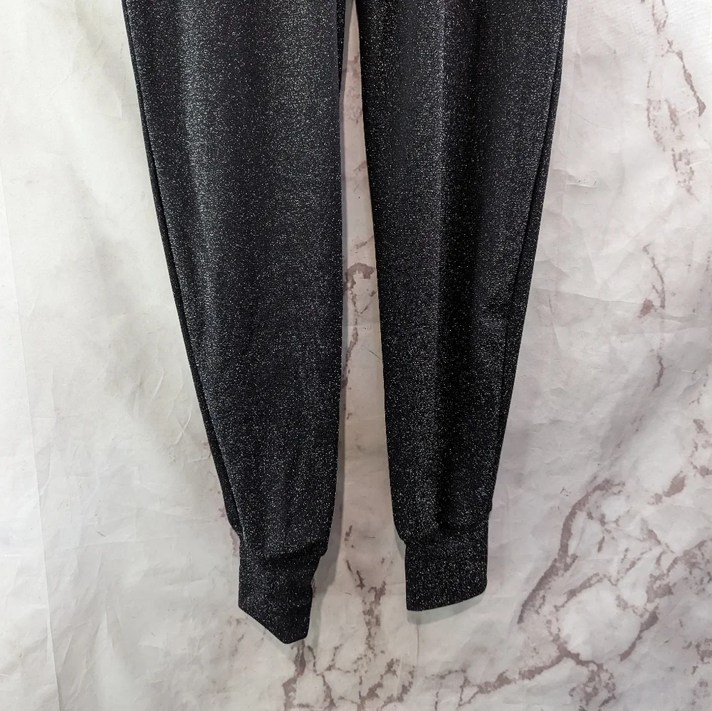 Savage Fenty Jumpsuit Womens Small Black Sparkle Glitter Hooded Sleep And Shine